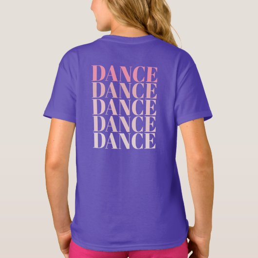 T-shirt Pink and Purple Dance Dance Dance Slogan  (Dos)