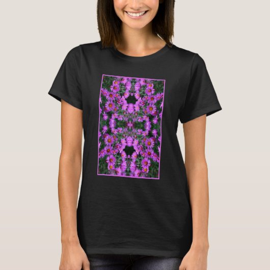T-shirt Pink Autumn Aster Flowers Orton Abstrait (Devant)
