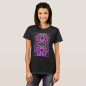 T-shirt Pink Autumn Aster Flowers Orton Abstrait (Devant entier)