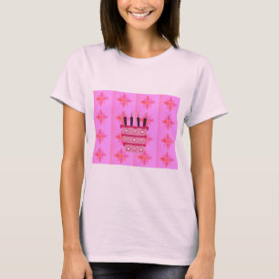 T-shirt Pink Bird Cake Art Imprimer