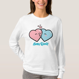 T-shirt Pink & Blue Hearts Kiss