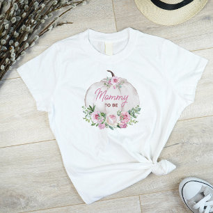 T-shirt Pink Blush Floral Mommy Citrouille À Être