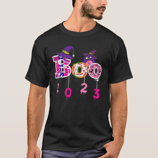 T-shirt Pink Boo 2023 Spider WItch Casquette mignon Hallow (Devant)