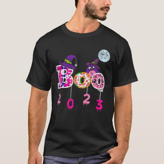 T-shirt Pink Boo 2023 Spider WItch Casquette mignon Hallow (Devant)