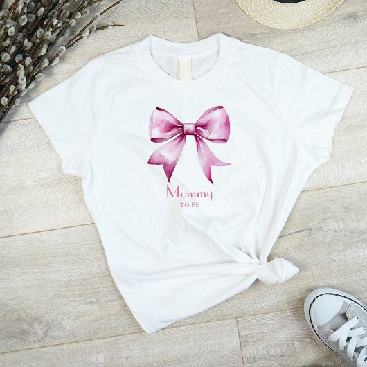 T-shirt Pink Bow Ribbon Maman À Être
