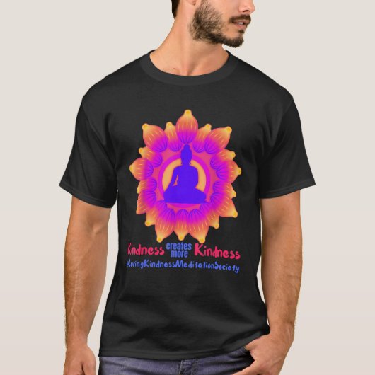 T-shirt Pink Buddha Mandala Metta Mindful Loving Kindness (Devant)