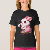 T-shirt Pink Bunny and Dandelion Wish (Devant)