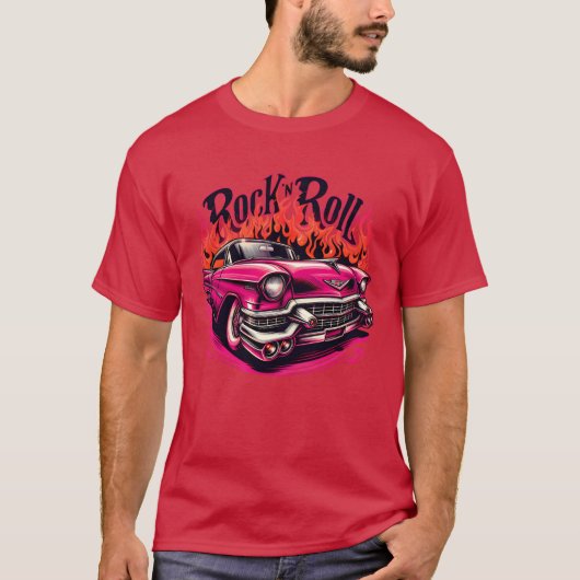 T-shirt Pink cadillac rock nroll girl (Devant)