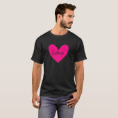 T-shirt Pink Carmen Nom Heart Love Woman Girl Friend Pers (Devant entier)