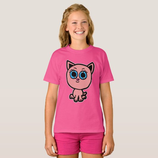 T-shirt Pink Chibi Kitty (Devant entier)