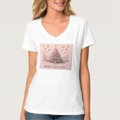 T-shirt Pink Christmas Tree Merry Christmas (Devant)