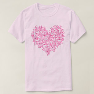 T-shirt Pink Coeur du crâne
