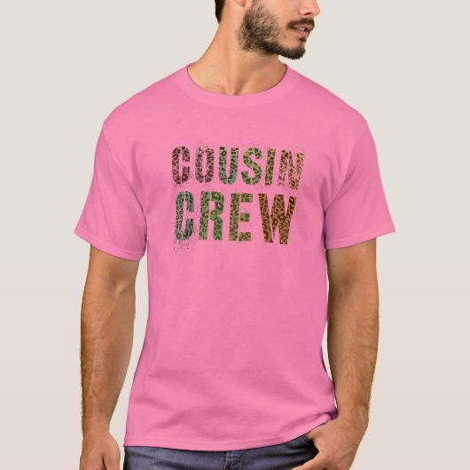 T-shirt Pink COUSIN ÉQUIPAGE Empreinte de léopard Funny Gr (Devant)