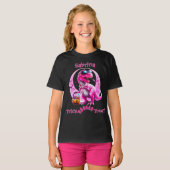 T-shirt Pink Dinosaur Tricot Ou Treat (Devant entier)
