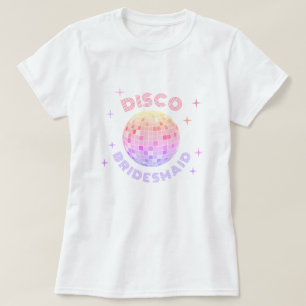 T-shirt Pink Disco Ball les années 70 Bachelorette Disco B