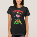 T-shirt Pink Flamingo in Santa Hat Christmas in July Girl<br><div class="desc">Flamant rose Rose À Santa Hat Noël En Juillet Fille Enfants</div>