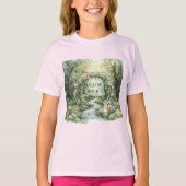 T-shirt Pink Floral Forest Squirrel (Devant)