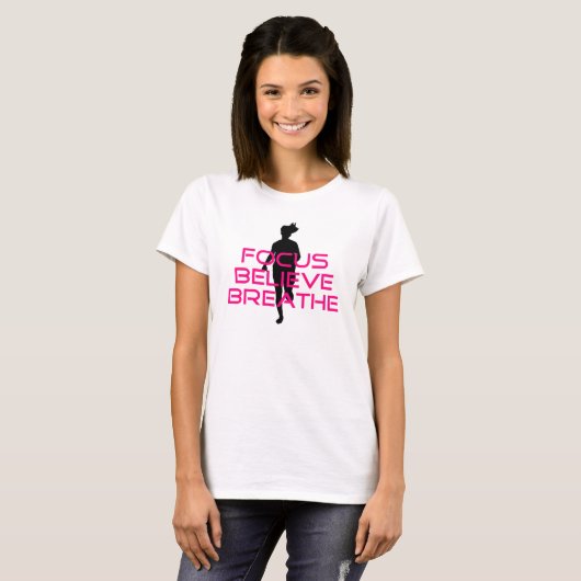 T-shirt Pink Focus Croire Respirer (Devant entier)