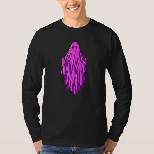 T-shirt Pink ghost with middle fingers   (Devant)