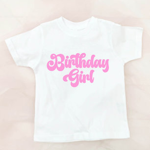 T-Shirt Pink Girly Birthday Girl 1st First Birthday