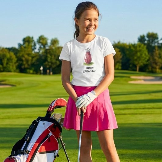 T-Shirt Pink Golf Bag Junior Youth Girl 