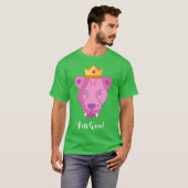 T-shirt Pink Hair Queen Lioness Custom Text (Devant entier)