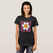 T-shirt Pink Happy Face Daisy Flower Groovy Smile Face Tre (Devant entier)