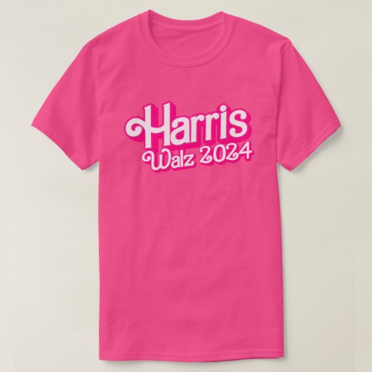 T-shirt Pink Harris Walz 2024 (Design devant)