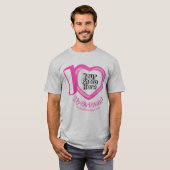 T-shirt Pink Heart Photo J'aime Ma petite amie (Devant entier)