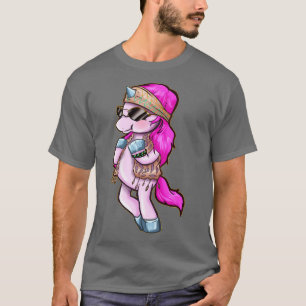 T-shirt Pink Hippy Unicorn Lunettes de soleil Flower Power