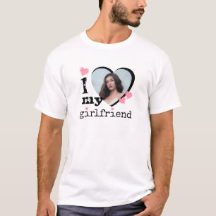 T-shirt Pink I Love My Girlfriend Boyfriend Cadeau