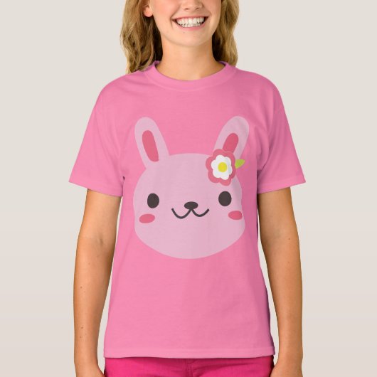 T-shirt Pink Kawaii Bunny (Devant)