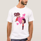 T-shirt Pink Love Hug Valentine's Day (Devant)