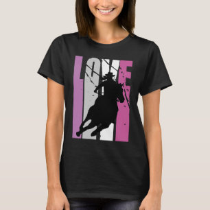 T-shirt Pink Love Rodeo Barrel Racer Course Femme Vache