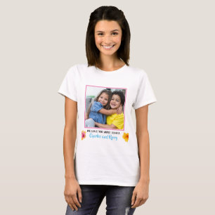 T-shirt Pink Marbled We Love You Tante Script Photo