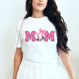 T-shirt Pink Mom Baseball