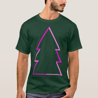 T-shirt Pink Noël Arbre de Noël minima Noël Noël Gay Lesbi