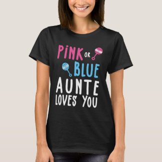 T-shirt Pink or Blue AUNTIE Loves You Gender Reveal Pregna