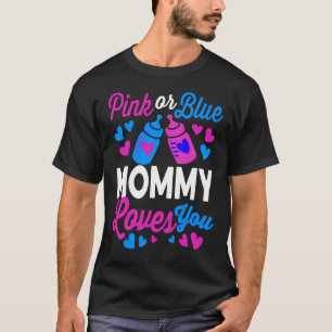 T-shirt Pink or Blue MOMMY vous aime   Baby Mom Cadeau