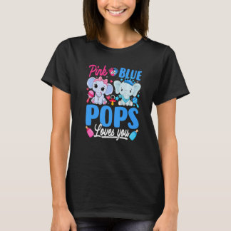 T-shirt Pink Or Blue Pops Loves You Gender Reveal Elephant