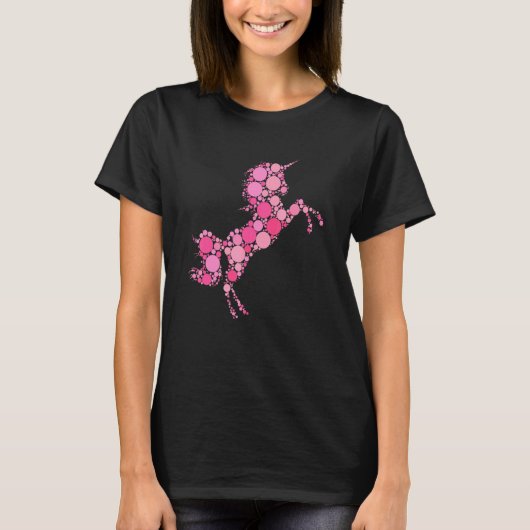 T-shirt Pink Polka Dot Unicorn International Dot Day (Devant)