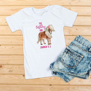 T-shirt Pink poney anniversaire giddy up cowgirl party
