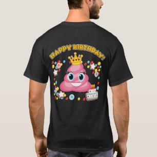T-shirt Pink Poop Emoji Joyeuses Filles Anniversaires