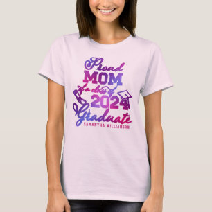 T-shirt Pink Purple Blue Proud Maman de la classe 2023 Gra