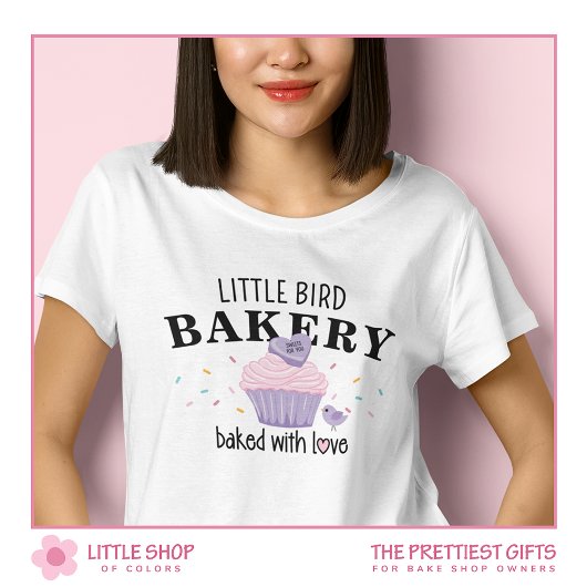 T-shirt Pink Purple Cupcake Customizable Bakery
