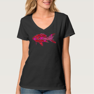T-shirt Pink Red Heart Love Maman Goldfish Mama Mère's Da