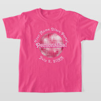 T-shirt Pink Retro Disco Ball PERSONNALISÉ