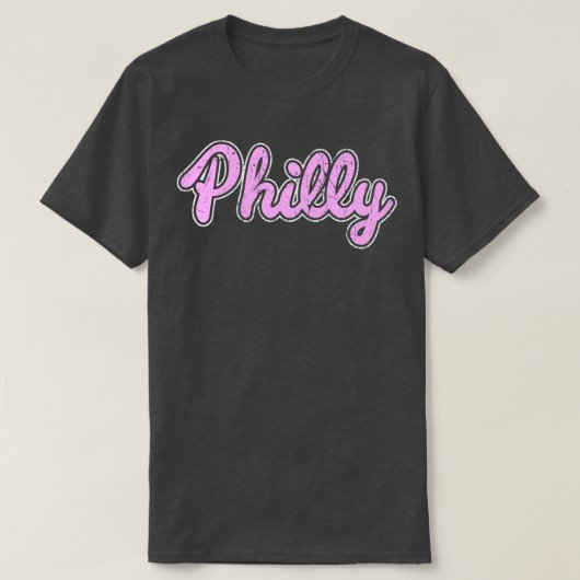 T-shirt Pink Retro Script Throwback Philly Fan Favo (Design devant)