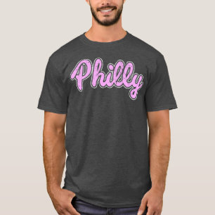 T-shirt Pink Retro Script Throwback Philly Fan Favo
