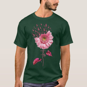 T-shirt Pink Ribbon Daisy Faith Conscience du cancer du se